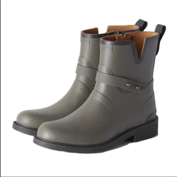Rag & Bone gray moto rain boots size 41 size 11 chunky rubber - Picture 2 of 9